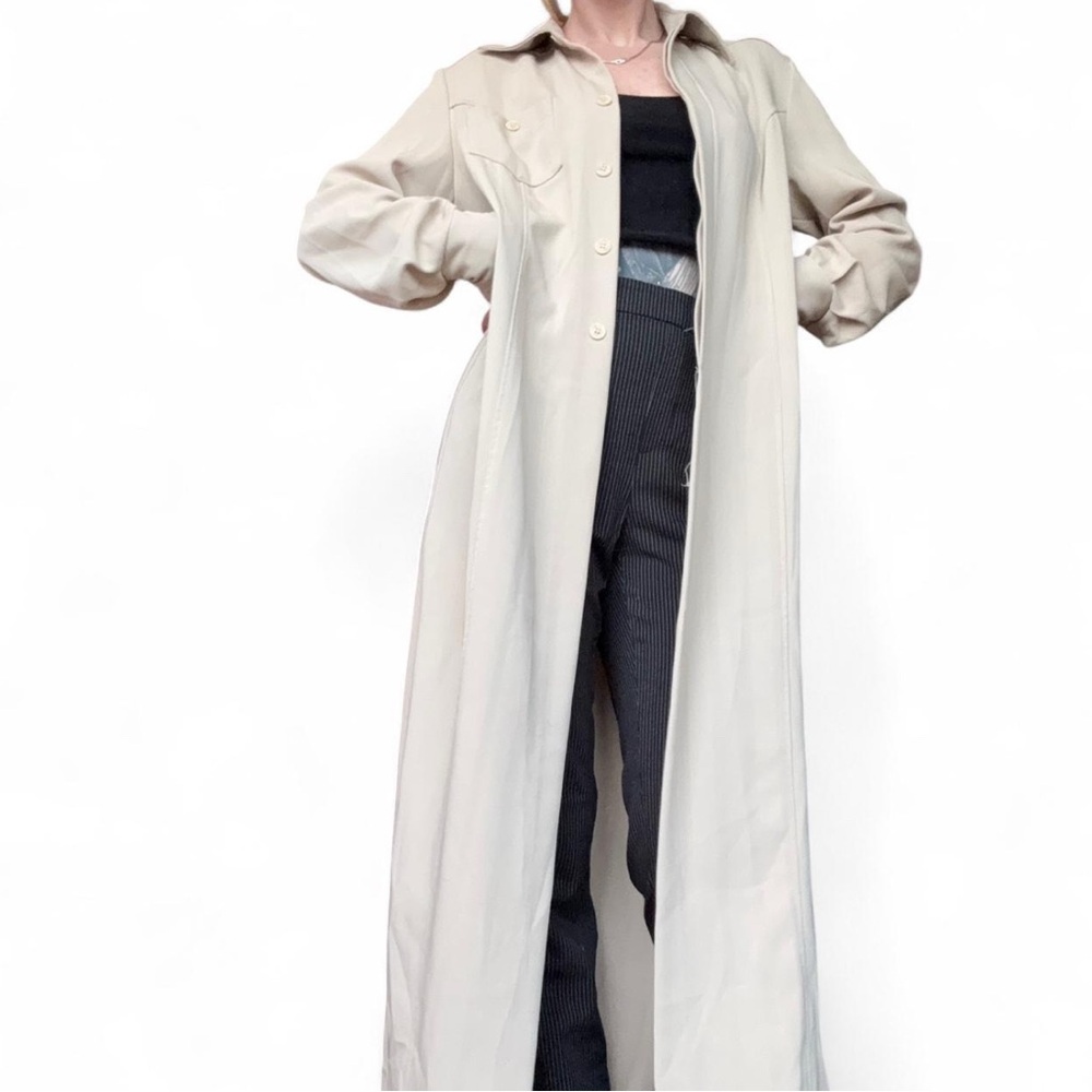Vintage EXPOSE Long Duster Trench Coat – Made in Canada – Size 9/10